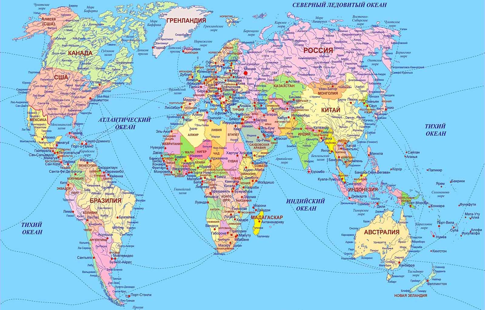 Карта стран мира с границами в хорошем качестве