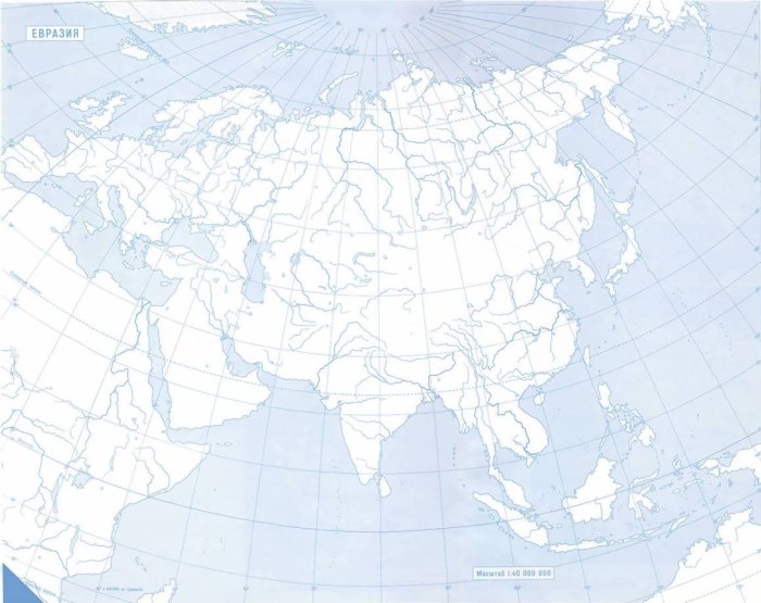 Контурная карта Евразии