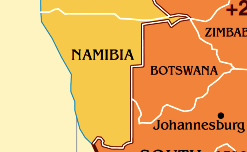 Карта часового пояса Намибии