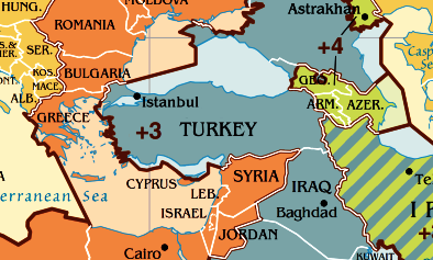Карта часового пояса Турции
