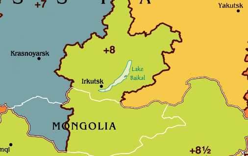 Часовой пояс Иркутска. Карта часового пояса Иркутска.