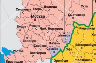 Часовой пояс Нижнего Новгорода. Карта часового пояса Нижнего Новгорода.