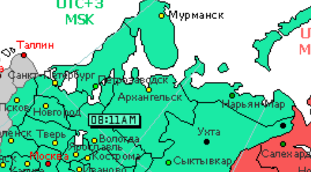Часовой пояс Петрозаводска. Карта часового пояса Петрозаводска.