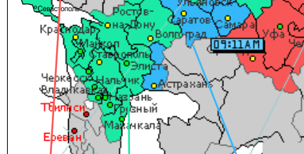 Часовой пояс Ставрополя. Карта часового пояса Ставрополя.