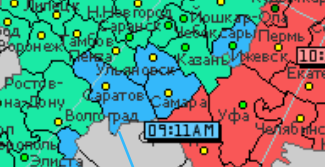 Часовой пояс Тольятти. Карта часового пояса Тольятти.